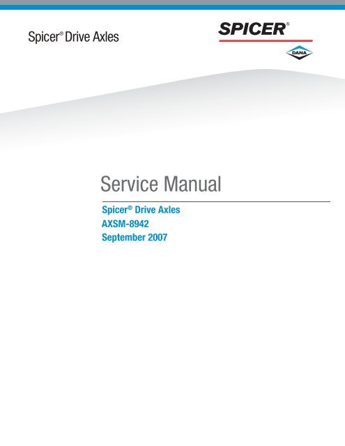 Spicer Drive Axles Service Manual