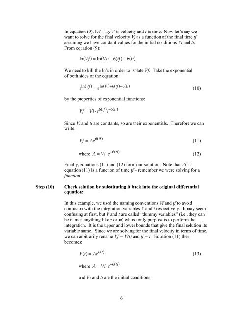 A Guide to Solving Simple Ordinary Differential Equations (ODE's)