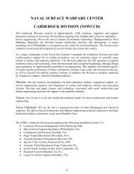 Carderock Division - Naval Sea Systems Command