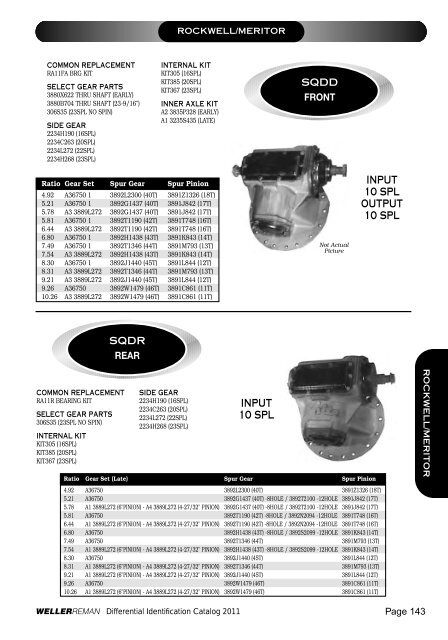 DIFFERENTIALSIDENTIFI CATIONCATALOG 2 0 ... - weller truck parts