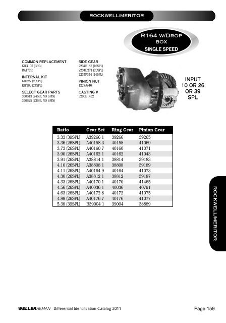 DIFFERENTIALSIDENTIFI CATIONCATALOG 2 0 ... - weller truck parts