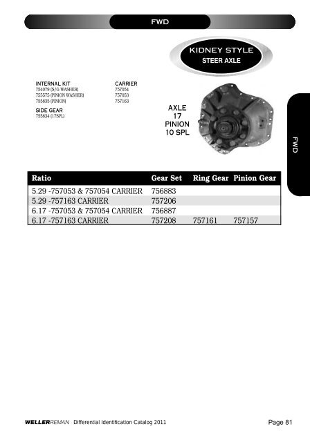 DIFFERENTIALSIDENTIFI CATIONCATALOG 2 0 ... - weller truck parts