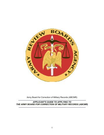 Army Board for Correction of Military Records (ABCMR)