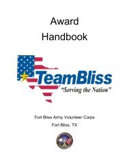 Award Handbook - Fort Bliss MWR