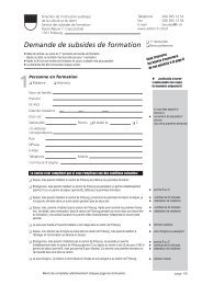 Demande de subsides de formation - Cottens