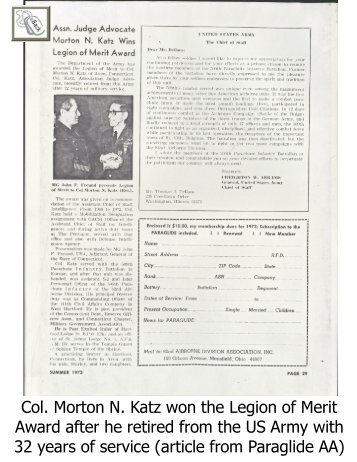 Col. Morton N. Katz won the Legion of Merit Award after he ... - Ccsu