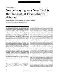 Neuroimaging as a New Tool in the Toolbox of Psychological Science