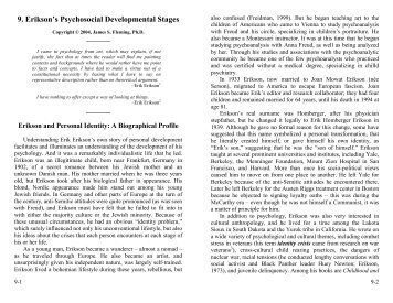 9. Erikson's Psychosocial Developmental Stages