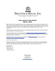 Free Lesson of the Month March, 2010 - Prestwick House