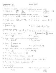 answers to sequence review packet - Nicolet High School