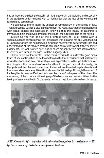 Cabletow 4th issue - GM Ebdane - Grand Lodge of the Philippines