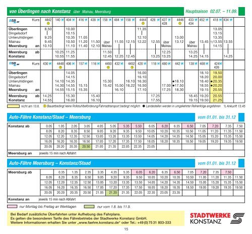 Schiffsfahrplan