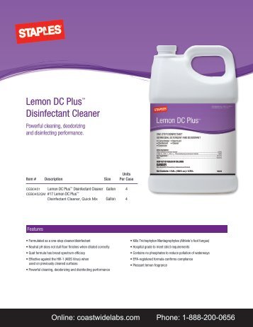 Lemon DC Plus™ Disinfectant Cleaner