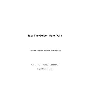 Tao: The Golden Gate, Vol 1 - Osho