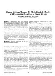 Physical Refining of Coconut Oil: Effect of Crude Oil Quality and ...