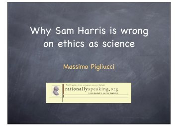 Why Sam Harris is wrong on ethics as science