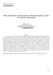 Effect of Religiosity and Occupation on Moral Reasoning: A Study of ...