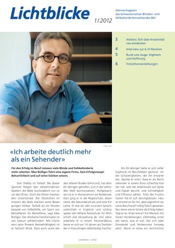 1 / 2012 - Schweizerischer Blinden- und Sehbehindertenverband, SBV
