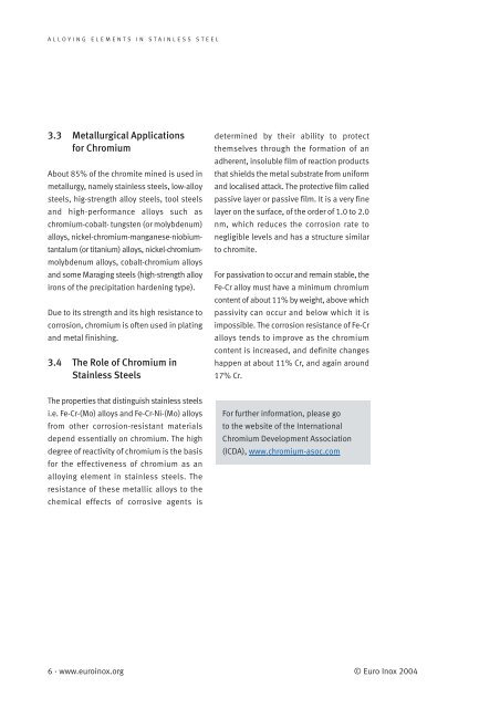 Alloying Elements in Stainless Steel and Other Chromium - Euro Inox