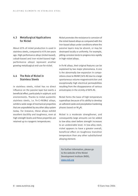 Alloying Elements in Stainless Steel and Other Chromium - Euro Inox