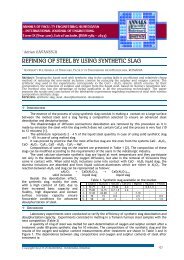 refining of steel by using synthetic slag - Annals-Journal of ...