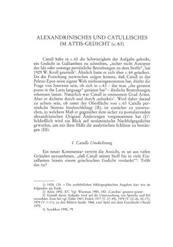 ALEXANDRINISCHES UND CATULLISCHES IM ATTIS-GEDICHT (c ...