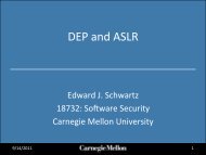DEP and ASLR - Carnegie Mellon University