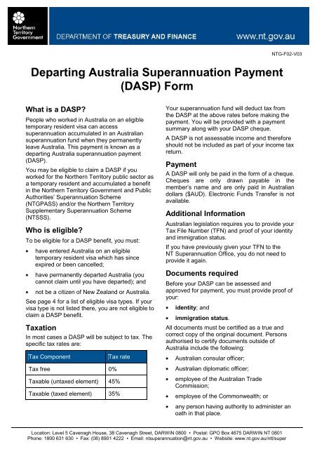 Departing Australia Superannuation Payment (DASP)
