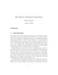 The Ghosts of Departed Quantities - Mathematics Department ...