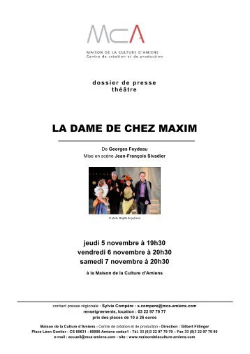 LA DAME DE CHEZ MAXIM - Maison de la Culture d'Amiens