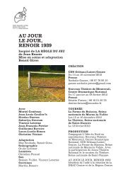 Dossier artistique - Centre Dramatique National d'Orléans