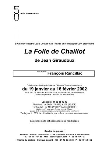 La Folle de Chaillot / Jean Giraudoux