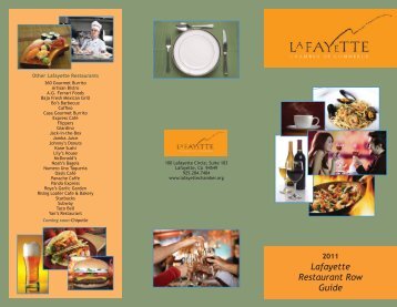 Lafayette Restaurant Row Guide - Lafayette Chamber of Commerce