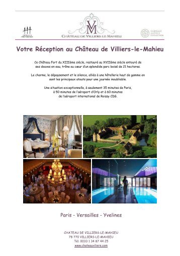 Download Weddings brochure 2013 - Château de Villiers Le Mahieu
