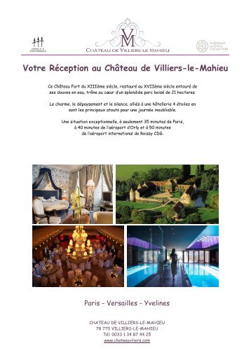 BROCHURE Mariage 2012 - Château de Villiers Le Mahieu