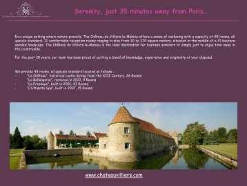 Download Seminars brochure (PDF) - Château de Villiers Le Mahieu