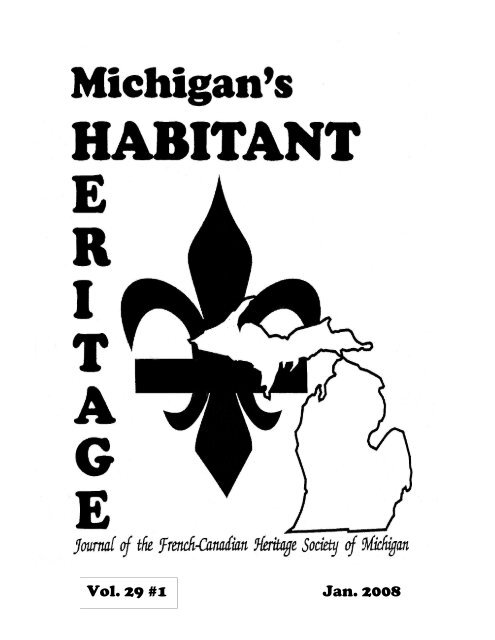 MHH Vol 29-1 - French-Canadian Heritage Society of Michigan