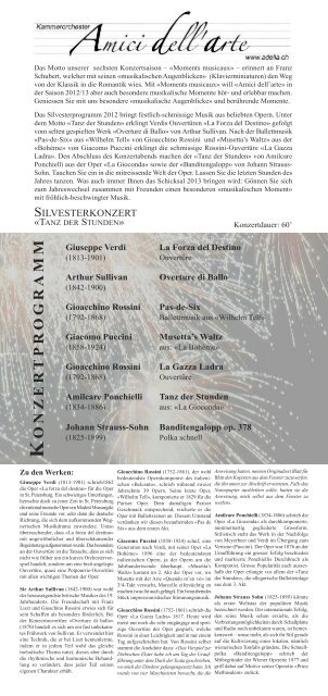 Tanz der Stunden - Kammerorchester «Amici dell'arte