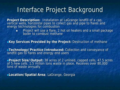 Landfill Offset Methodology: Interface-LaGrange Landfill Collection ...