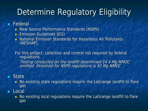 Landfill Offset Methodology: Interface-LaGrange Landfill Collection ...