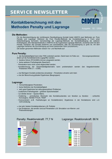 Kontakttyp Lagrange: Einsatzmöglichkeiten und ... - CAD-FEM GmbH