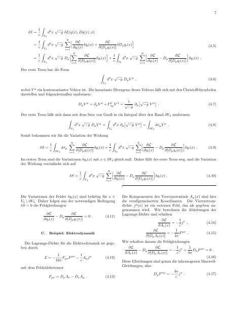 Lagrange-Formalismus für Elektrodynamik und Gravitation