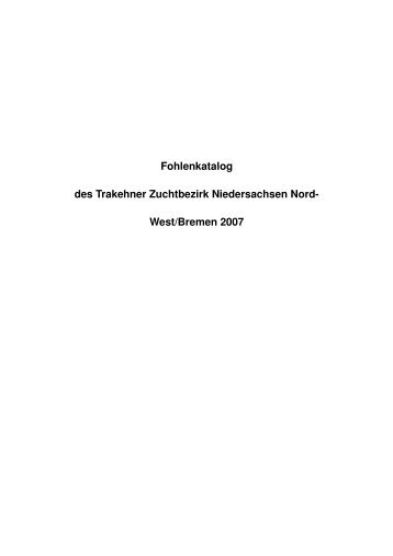 Fohlenkatalog 2007 als pdf downloaden - Trakehner Zuchtbezirk ...