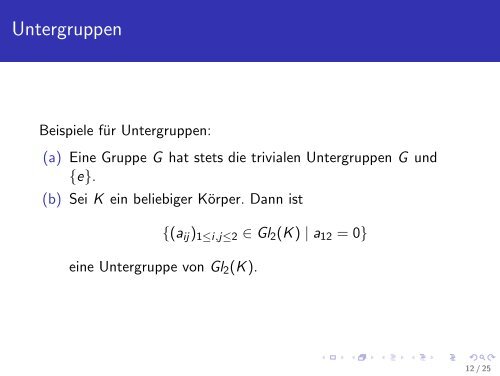 Grundlegende Begriffe und der Satz von Lagrange - Universität ...