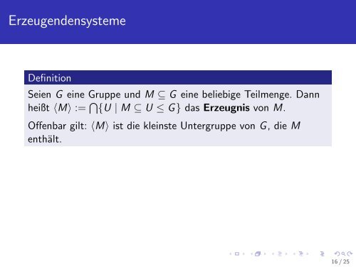 Grundlegende Begriffe und der Satz von Lagrange - Universität ...