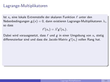 Lagrange-Multiplikatoren