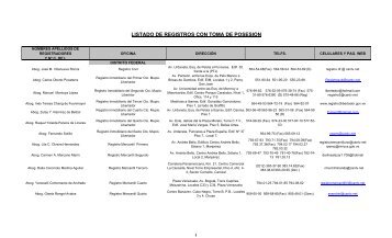 listado de registros con toma de posesion - Parque Inmobiliario