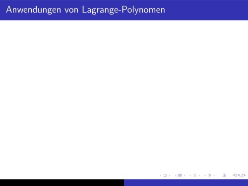 Anwendungen von Lagrange-Polynomen