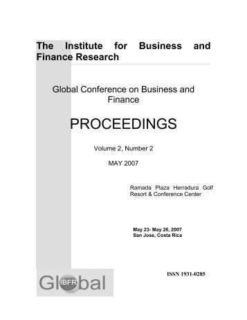 Table of Contents - The Institute for Business and Finance Research ...