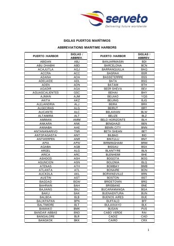 1 siglas puertos marítimos abbreviations maritime harbors - SERVETO